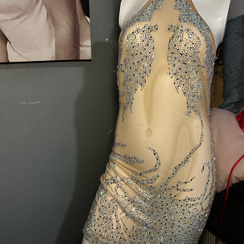 Fashion Nova Glittering Mini Dress - Gold and Silver